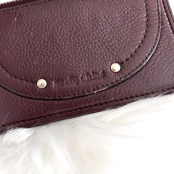 See by Chloe Olga coin purse card holder zip wallet maroon leather - Picture 2 of 8